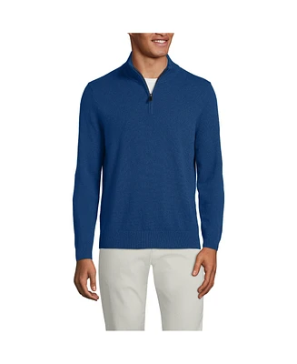 Lands' End Big & Tall Fine Gauge Cashmere Quarter Zip Sweater