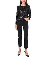 Vince Camuto Women's Sequined Collarless Cropped Jacket