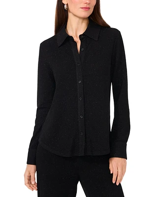 Vince Camuto Women's Knit Button-Down Shirt