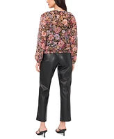 Vince Camuto Women's Floral-Printed Faux-Wrap Top