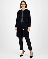 Anne Klein Women's Round-Neck Long-Sleeve Cardigan Jacket