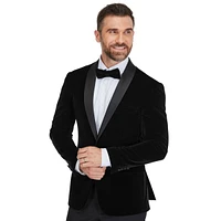 Gino Vitale Men's Slim-Fit Velvet Shawl Lapel Tuxedo Set