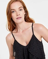 On 34th Women's V-Neck Tiered Chiffon Camisole Top, Created for Macy's