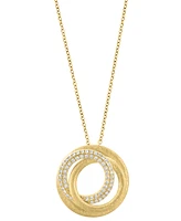 Effy Diamond Interlocking Circle 18" Pendant Necklace (1/4 ct. t.w.) in 14k Gold