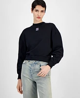 Hugo Women's Deflorine Cotton Logo Drop-Shoulder Sweatshirt