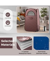 Sugift Full-Body Personal Sauna Tent with 1000W 3L Steam Generator-Coffee