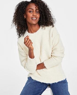 On 34th Women's Boucle Crewneck Pullover Sweater, Created for Macy's