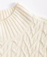 On 34th Women's Mock-Neck Cable-Knit Pullover Sweater, Created for Macy's