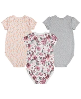 Huggies Baby Girls Organic Short Sleeve Bodysuits 3-Pack