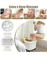 Skonyon Foot Spa Bath Massager with 3-Angle Shower and Motorized Rollers-Coffee