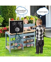Skonyon 2-In-1 Outdoor Mud Kitchen with Faucet and Extra Chalkboard