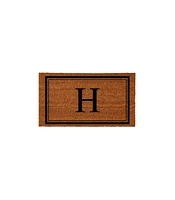 Evergreen Monogram Indoor Outdoor 100% Natural Coir Doormat 28" x 16" | Letter "H"