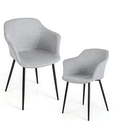 Skonyon Set of 2 Upholstered Dining Chair with Ergonomic Backrest Design