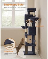 Slickblue 69-Inch Multi-Level Cat Tower, Tall Condo with 2 Cozy Caves