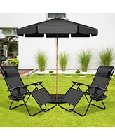 Inolait Sugift 2 Pieces Folding Lounge Chair with Zero Gravity
