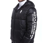 Space One Men's Nasa Inspired Reversible Puffer Jacket