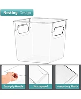 Sorbus 2 Pack Small Clear Acrylic Storage Bins - for Kitchen, Cabinet Organizer, Pantry & Refrigerator