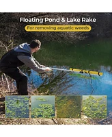 Sugift Floating Weed Lake Rake 36” Aquatic Pond Weed Cutter with Foam Floats