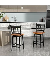 Sugift 24.5 Inches Set of 2 Swivel Bar Stools with 360° Swiveling