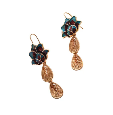 Sohi Women's Flower Drop Earrings