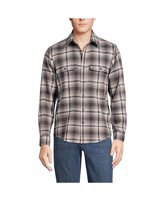 Lands' End Men's Long Sleeve Woven Waffle Work Shirt