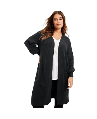 June + Vie Plus Open-Front Cardigan