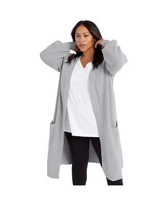 June + Vie Plus Open-Front Cardigan