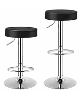 Sugift 1 Piece Round Bar Stool Adjustable Swivel Pub Chair