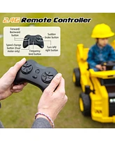 Costway Kids Ride on Dump Truck with 2.4G Remote Control Working Megaphone Sand Shovel