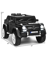 Gymax 12V Licensed Mercedes-Benz Kids Ride On Car Rc Motorized Vehicles w/ Trunk Pink