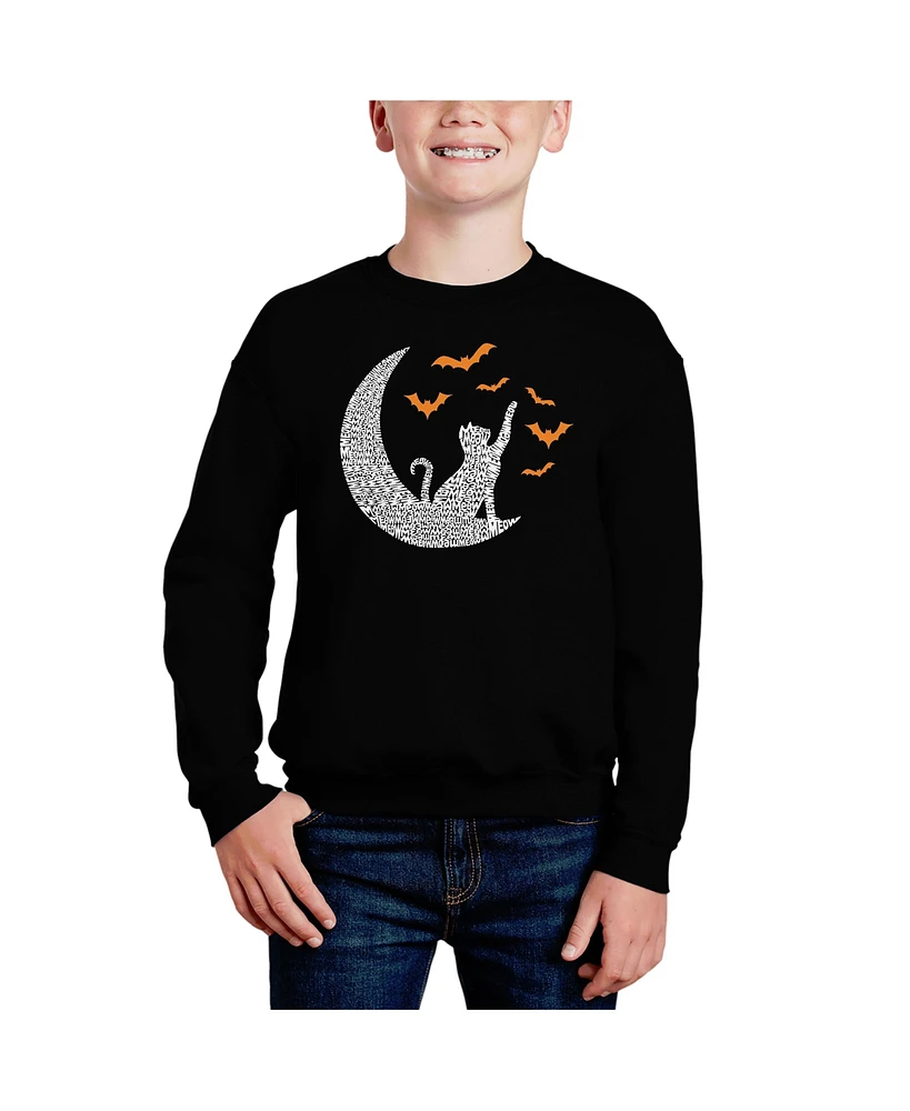 La Pop Art Boys Lunar Bats Word Crewneck Sweatshirt