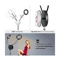 Yescom 7" Dual Led Ring Light Dimmable with Stand Phone Holder for Makeup Selfie Vlog