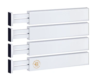 4 Pack Drawer Dividers Bamboo 2.6" High, 16-22" Adjustable Organizers, Expandable Dresser Separators Bedroom/Kitchen/Office