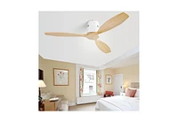 Sofucor 52 Inch Ceiling Fans No Light Reversible Dc Motor Remote Control