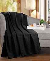 Superior Clara Cotton Textured Striped Lightweight Woven Throw, 50" x 60"