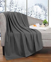 Superior Jena Cotton Textured Chevron Lightweight Woven Throw, 50" x 60"