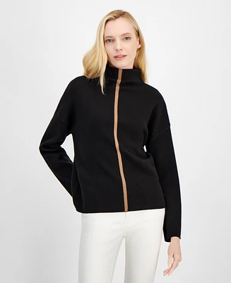 T Tahari Women's Funnel-Neck Sweater