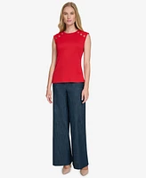 Tommy Hilfiger Women's Button-Trim Sleeveless Top