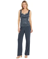 R & M Richards Petite Embellished Jacket, Sleeveless Top Pants Set