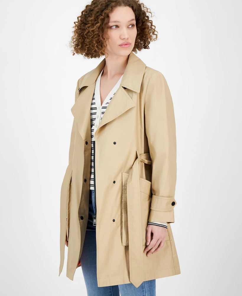 Dkny Jeans Women's Belted Snap-Front Trench Coat