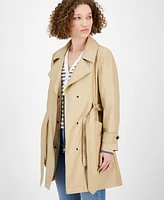 Dkny Jeans Women's Belted Snap-Front Trench Coat