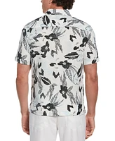 Cubavera Men's Short Sleeve Button-Front Abstract Floral Print Shirt