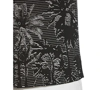 Cubavera Men's Short Sleeve Button-Front Palm Tree Shirt