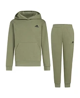 adidas Big Boys Minimal Logo Fleece Pullover, 2-Piece Set