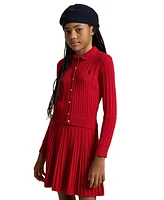 Polo Ralph Lauren Toddler and Little Girls Cotton Cardigan Skirt Set