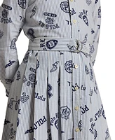 Polo Ralph Lauren Toddler and Little Girls Pleated Graphic Cotton Oxford Shirtdress