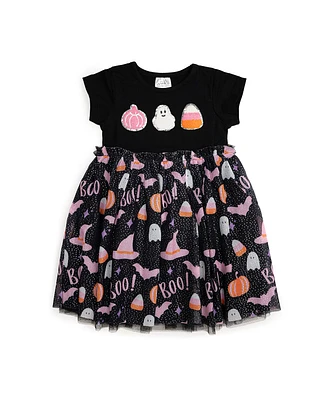 Sweet Wink Toddler Girls Boo Halloween Short Sleeve Tutu Dress