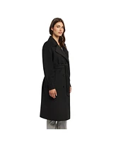 Ellen Tracy Women's Mixed Media Double Face Coat with Knit Sleeves