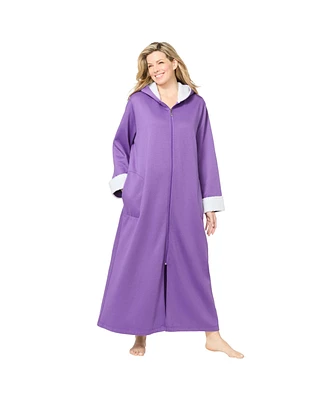 Dreams & Co. Plus Sherpa-Lined Long Hooded Robe