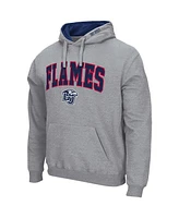 Colosseum Men's Heathered Gray Liberty Flames Arch and Logo Pullover Hoodie